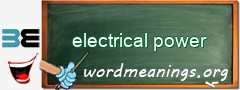 WordMeaning blackboard for electrical power
